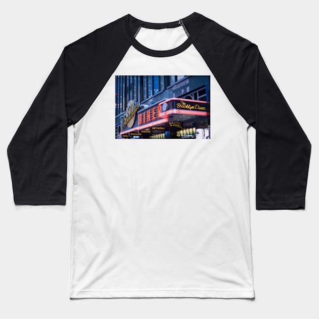 Brooklyn Diner Baseball T-Shirt by ncmckinney